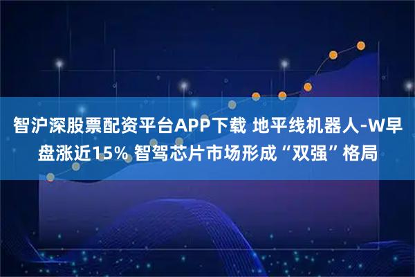 智沪深股票配资平台APP下载 地平线机器人-W早盘涨近15% 智驾芯片市场形成“双强”格局